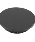 The Top Tier Rotating Display Turntable Comes In Three Sizes With Electric Spin, black, USB powered motor, top view.