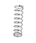 Side view of a 6mm OD stainless steel compression spring, 0.6mm wire, 20mm free length, silver tone
