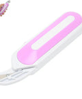 No Sweat Cordless Electric Scissors That Slays Through Heavy Fabric And Leather With Ergonomic Handle And Safety Guard For Reliable Sewing And Workshop Upgrades Now, handheld design in pink and white.