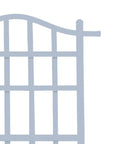 Top section of Vinyl Garden Trellis For Outdoor Climbing Plants 35 By 75 White Wall Mount With Steel Ground Anchors PVC Grid