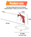 Heavy Duty Air Engine Cleaning Spray Gun With 4Ft Hose High Pressure Pneumatic Sprayer shown with product dimensions