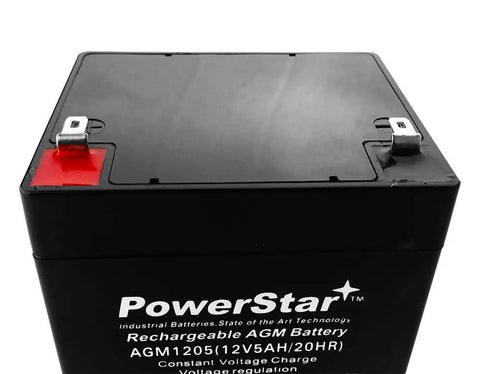 Heavy Duty Electric Trailer Brakes Breakaway Kit With 12V 54Ah Sealed AGM Battery image showing red labelled terminals on top of black battery.