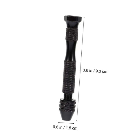 Handy Manual Hand Drill Kit With Pin Vise And Drill Holder Compact Vice Rotary Tool Set for jewelry and PCB, 3.6-inch, black.