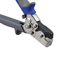 Close-up of Punch Set Snap Lock Handy Tool for sheet metal, vinyl, and aluminum siding with contoured grips and lever mechanism.