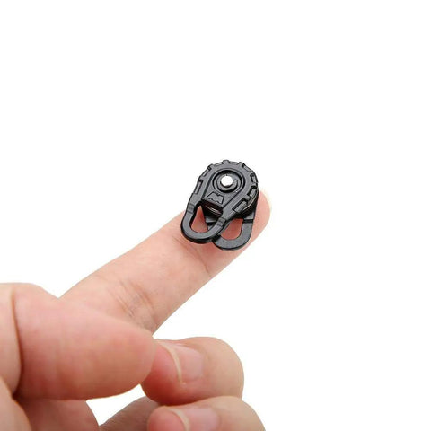 Heavy Duty RC Winch Snatch Block for 1 to 10 Scale RC Cars, Durable Metal Snatch System, Easy Install Upgrade for Model Toy Trucks and Trailers, Tough, No Nonsense Performance for Off Road RC Cars on finger