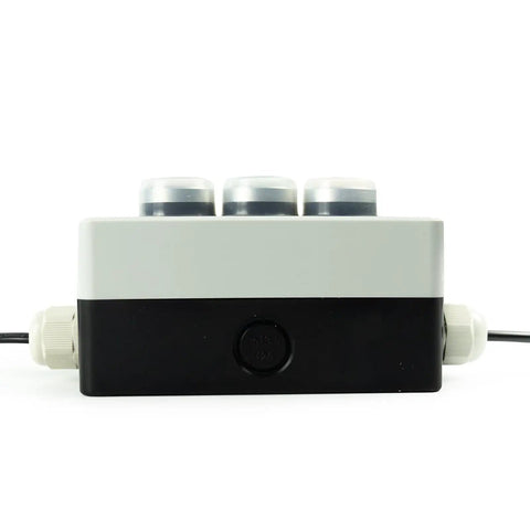 3 Stack LED Industrial Signal Tower Light Andon Lights No Buzz Steady On Red Yellow Green With Self Locking Switch side view
