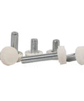 M4x18mm Knurled Thumb Screws Set Of 20, white round head threaded knob grips, metal and plastic construction, hardware use.