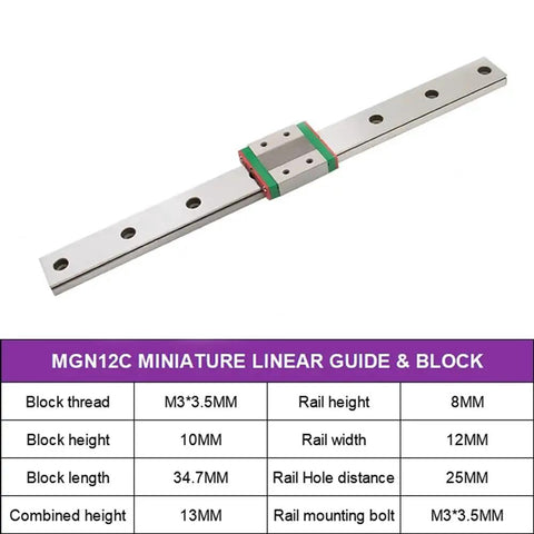 Rail And MGN12 Block Mini Linear Motion Kit For 3D Printers And CNC Projects 150mm Length Smooth Sliding Dope DIY Guide Rail Set