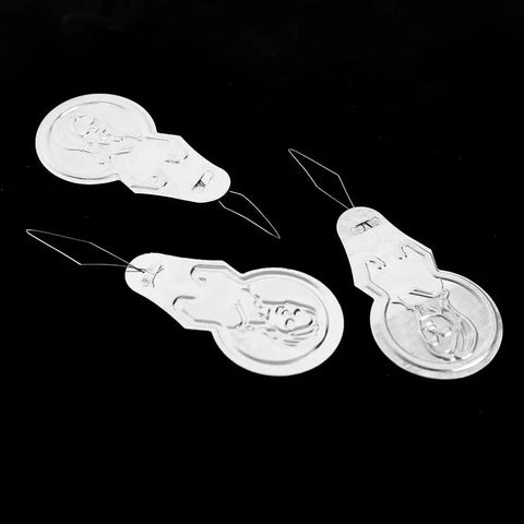 40Pcs Aluminum Needle Threader Set, Gourd Shaped Retractable Threaders, Handy Must Have Household Sewing Accessories For Quick Threading Through Needle Holes shown in close-up view