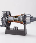 TR900 Aero Aircraft Engine Model Kit That Actually Runs, 50 Plus Pieces, Functional Jet Turbofan on display stand