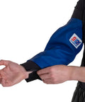 Heavy Duty Waterproof Fishing Arm Sleeves With Hella Comfy Neoprene Cuffs, blue sleeve being put on a forearm