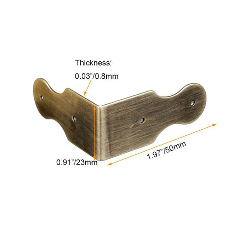 Kick Up Your Crafts With These Top Tier Solid Brass Corner Guards In Sweet Antique Bronze Finish 8 Piece Kit, 1.97" corner guard.