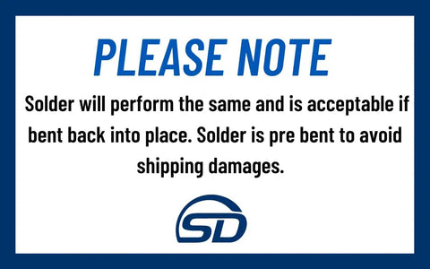 Image showing note on solder performance stating prebent condition to prevent shipping damage. Relevant for 4 Pack Stay Silv 15 Percent Flat Brazing Rods 20 Inch For Copper To Copper HVAC R Applications With Moderate Fit Up And Brazing Temperature Not Critical DIY Friendly.