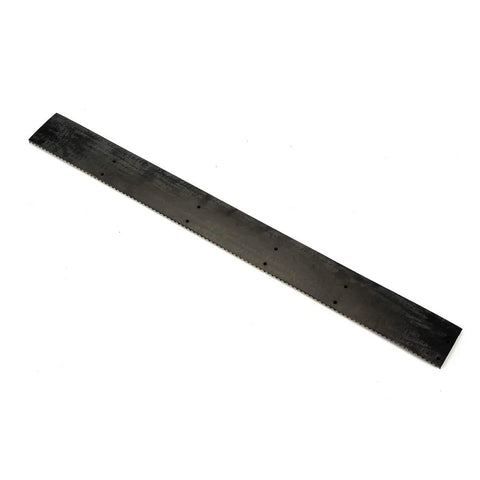 Mower Grass Grooming Striping Kit For 48 Inch V Series Deck Attaches To Rear To Comb Grass And Boost That Pro Stripe Look On Your Yard OEM 504665 Easy Install. Black metal strip on white background.