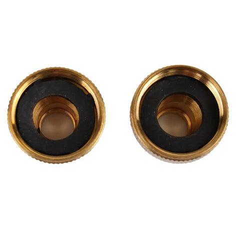Top view of Garden Faucet Adapter Quick Connect Hose Fitting 3/4 Inch To 1/2 Inch Brass Water Connector for outdoor hose setup