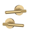 Two Pack Champagne Bronze Dummy Door Handles Set For Closets And Interior Doors Non Turning Lever With Knobs For French Doors Pantries And Double Doors Easy Install Classic Style That Pops In Any Room. champagne bronze dummy door handles set