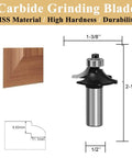 Four Piece Edging Router Bit Set For Woodworking With Cabinet Door Edges Includes Thumbnail Bit Two Edging Bits And Round Over Bit One Half Inch Shanks Compatible MDF Solid Wood Particle Board And Plywood, HSS carbide grinding blade, 1/2-inch shank, 1-3/8-inch cut