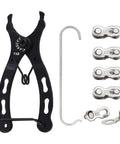 Bike Chain Repair Tool Kit With Link Pliers And Five Pairs Quick Link Connectors For 10 Speed Chains Reusable Missing Link Buckles
