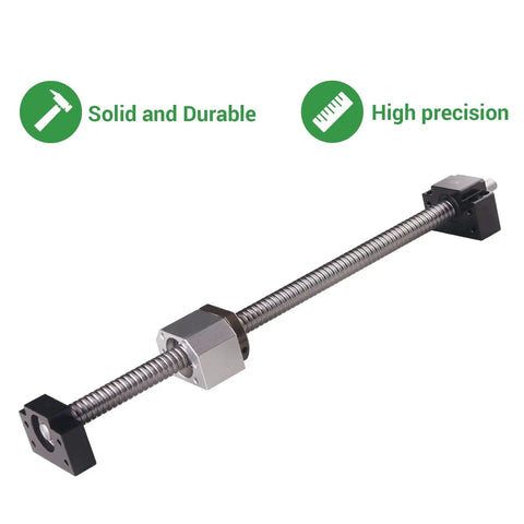 Rock Solid SFU1605 RM1605 Ball Screw Kit 16mm By 600mm With Metal Deflector Nut BK BF12 End Supports for CNC Machines
