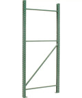 Heavy Duty Teardrop Pallet Rack Add On Unit Built Like A Tank For Quick Tool Free Assembly And High Capacity Warehouse Storage 96 Inches Wide By 36 Deep By 96 Tall, green upright frame.