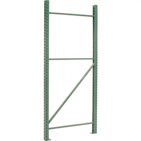 Tough As Nails Teardrop Pallet Rack Starter Unit For Heavy Duty Warehouse Shelving with dual upright steel frame.