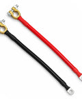 Heavy Duty 2AWG Battery Power Cables Set With Pure Copper Lugs And Connector Clamps For 12V 24V Cars Trucks Boats RV Plus Straight Up Reliable Electrical Hookup Everyday two 2AWG cables with copper lugs.