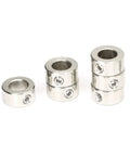 8Mm Shaft Lock Collar Set For T8 Lead Screws, 10 Pack With 10 Screws And M4 Hex Wrench, Built Tough Carbon Steel, Inner 8mm Outer 14mm Width 7mm, Silver Finish