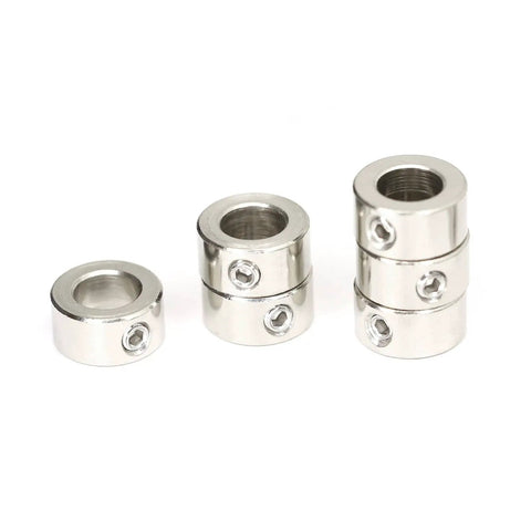 8Mm Shaft Lock Collar Set For T8 Lead Screws, 10 Pack With 10 Screws And M4 Hex Wrench, Built Tough Carbon Steel, Inner 8mm Outer 14mm Width 7mm, Silver Finish