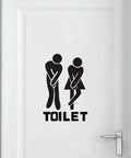 Black removable man and woman washroom sign for restroom door sticker DIY wall decor dope toilet WC sign easy peel and stick