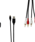 32 Bit Bluetooth Receiver For Home Stereo With Adaptive Bluetooth 5.3, Optical And RCA Outputs showing device, cables, adapter
