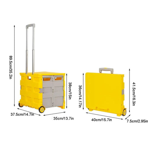 No Sweat Folding Shopping Cart With Four Durable Rolling Wheels And Adjustable Telescoping Handle Lightweight Portable Grocery Hauler For Easy Market Trips Luggage Lugging And Office Tool Transport