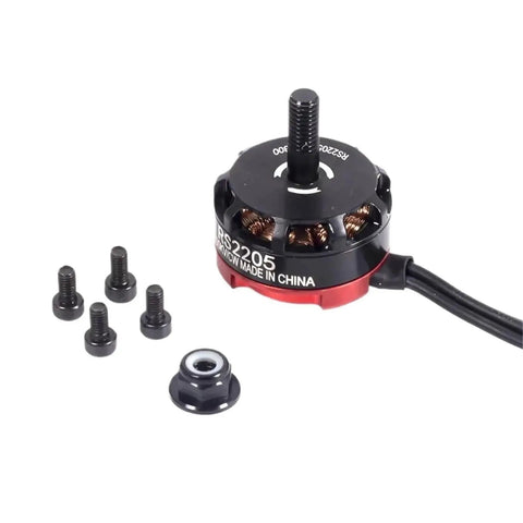 2300KV CW CCW Brushless FPV Motor For Racing Drones With 20A 30A ESC Compatibility, shown with mounting hardware