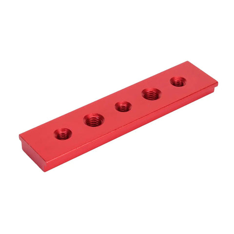 Cut Like Butter 100Mm T Slot Miter Track With Holes Aluminum Alloy Woodworking Gutter Electric Circular Saw Workbench Fixture Guide Pro Built Tough Smooth Slick Red, red aluminum track with pre-drilled holes.