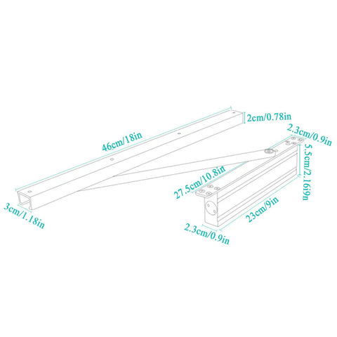 Dimensions of Heavy Duty Commercial Door Closer With Invisible Mount, Handles 40 to 60 Kg Doors, Ultra Sturdy 5.46mm Rocker Arm