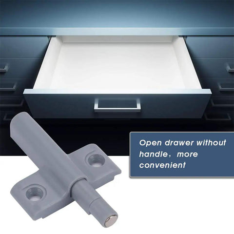 Heavy Duty Magnetic Cabinet Door Catches With Built In Buffer Stopper engineered for over 50k open close cycles, grey color and easy to install.