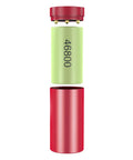 Top Shelf 4680 And 4695 Battery Case With Heavy Duty Shield, showcasing green 46800 cell and red casing.