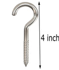 10 Pack Badass Nickel Plated Steel Screw Hooks with 4 inch shank for strong wall hanging and secure connections.