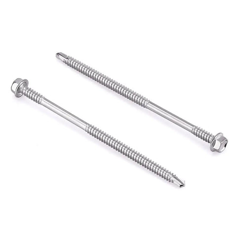 Rock Solid Size 12 X 6 Inch Hex Washer Head Self Drilling Screws Pack Of 20 Premium 410 Stainless Steel Tek Fasteners for metal framing