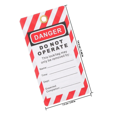 Heavy Duty Lockout Tags Hanging Labels Do Not Operate Safety Signs For Equipment Repair High Visibility PVC Tags For Industrial Use Rugged