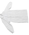 Unisex White Lab Coat With Long Sleeves For Pros Nurse Uniform Style Easy Care Polyester Cotton Blend Spill Resistant Lab Coat Durable Medical Attire For Women And Men Size M displayed on flat surface