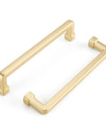 Gold 5 Inch Square Cabinet Handles 6 Pack Zinc Alloy Drawer Pulls featuring durable construction, corrosion-resistant electroplated finish.