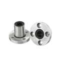 10mm Flange Linear Bearing LMF10UU For 3D Printer And CNC Rod Systems, Smooth Low Friction Guidance For Precise Motion, Durable High Quality Component With Easy Install And Long Life For Reliable Linear Travel, silver flange bearing pair