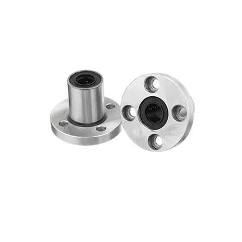 10mm Flange Linear Bearing LMF10UU For 3D Printer And CNC Rod Systems, Smooth Low Friction Guidance For Precise Motion, Durable High Quality Component With Easy Install And Long Life For Reliable Linear Travel, silver flange bearing pair
