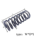 Heavy Duty Steel Compression Coil Spring 5Mm Wire Dia 305Mm Length Outer Diameter 25 To 85Mm shown with measurements.