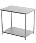 Beast Of A Heavy Duty Stainless Steel Kitchen Prep Table With Adjustable Undershelf, Built For Serious Commercial Use, side view.