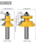 Get The Drop On Woodworkin With This Super Cool 2 Piece 8mm Shank V Groove Matched Tongue Router Bit Set dimensions and detail.