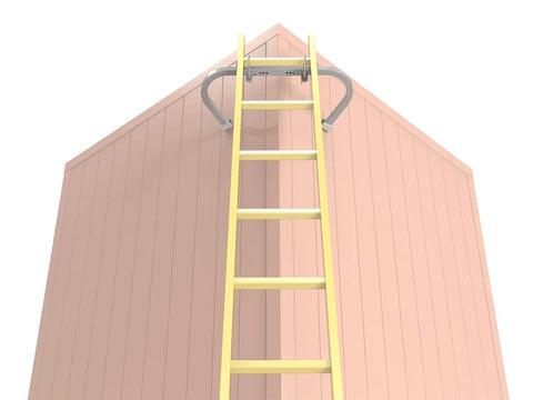 Adjustable Aluminum Corner Ladder Stabilizer With Non Slip Creamy White Rubber Mat C Shaped Roof Ladder Hook Stabilizer Wall Protector And Scratch Resistant Fits Most Ladders No Fuss Easy Install Heavy Duty Yet Lightweight Build on roof ladder