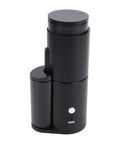 Top Shelf Portable Burr Coffee Grinder Featuring 38mm Stainless Steel Conical Blades And Anti Static Magnetic Cup, USB powered, black.