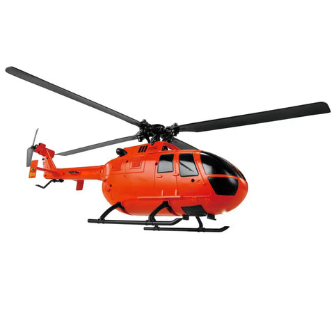 Orange 4 Channel RC Helicopter With Single Propeller No Ailerons 6 Axis Gyro Stabilization Altitude Hold Dope Stability
