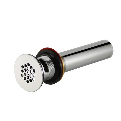 Brass Chrome Grid Drain Strainer With Overflow For Bathroom Sink No Fuss Maintenance Free Keeps Earrings And Rings From Falling In And Hair From Clogging Fits 1.5 Inch Tailpiece.